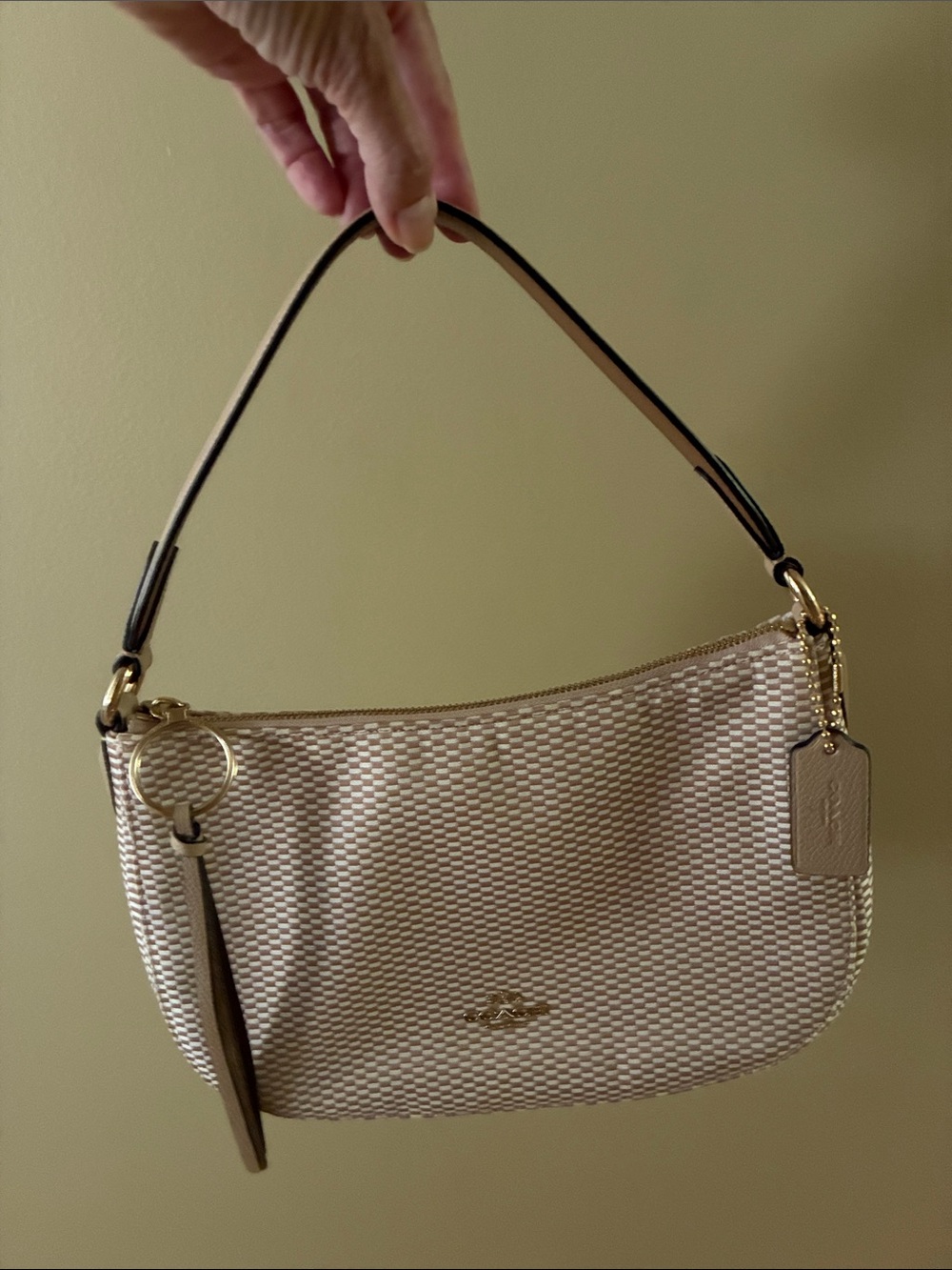 Woven Cloth Coach Handbag! In New Condition